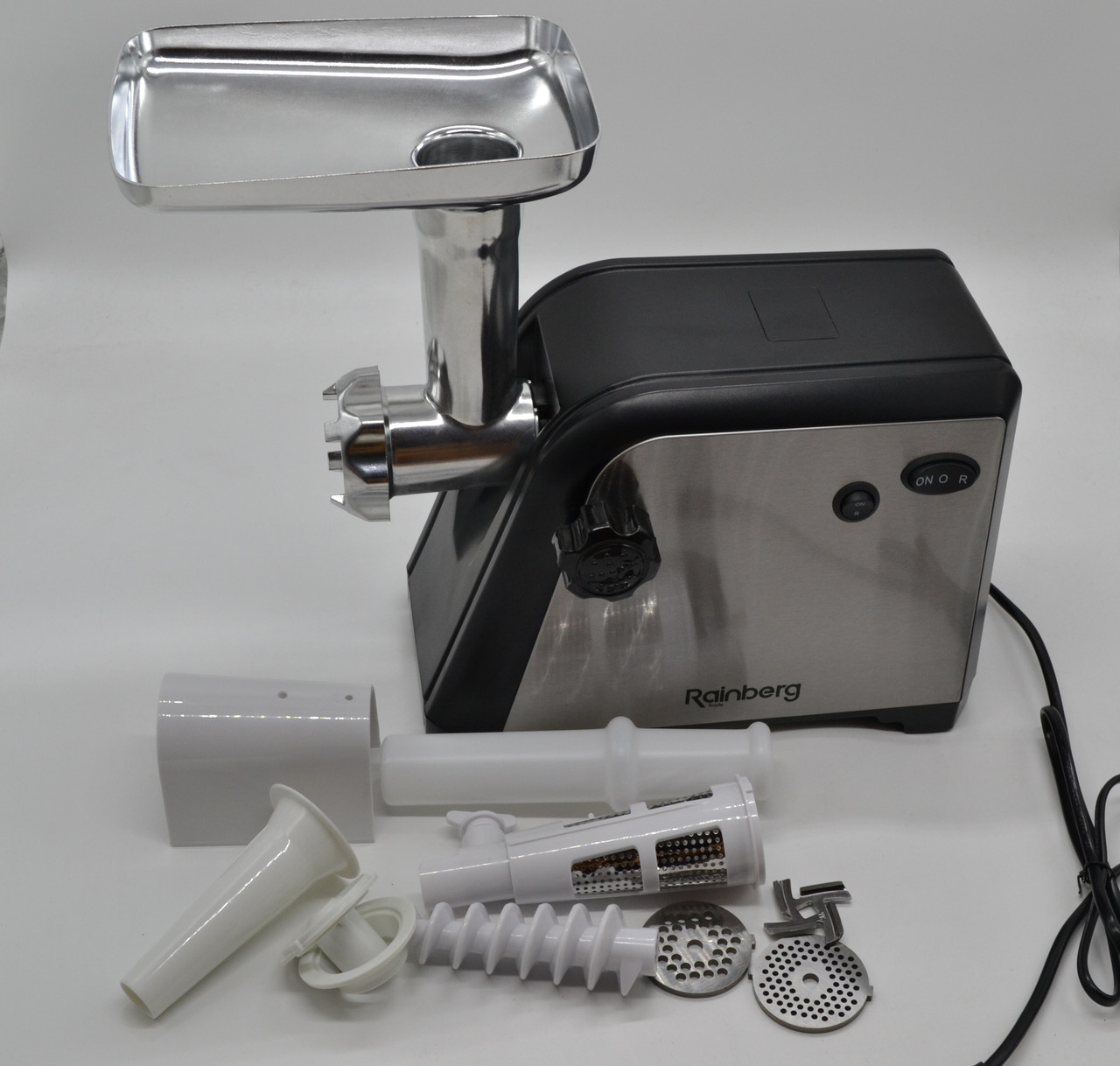 М'ясорубка Rainberg 3000W електрична з реверсом + соковичавниця, фото 1