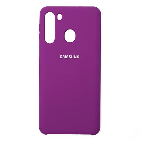 Чохол Silicone Case Premium для Samsung A21 Fuchsia 14, фото 1