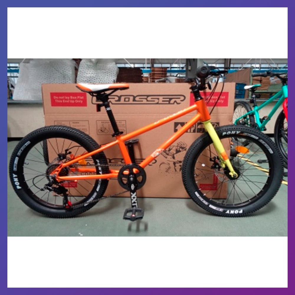 Велосипед дитячий на алюмінієвій рамі Crosser Super light 20" зріст 130-150 см вік 7 до 11 років помаранчевий
