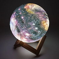 Настільний світильник Зоряне Небо від USB Moon Lamp 3D 18 см акумуляторний