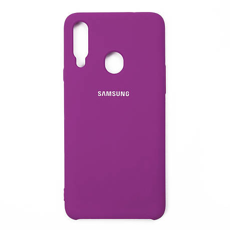 Чохол Silicone Case Premium для Samsung A20s Fuchsia 14, фото 2