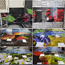 Кухонна плитка на кухонний фартух 3д квіти, з двостороннім скотчем 62 х 205 см, 1,2 мм, фото 2