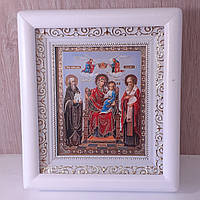 Икона Економисса Пресвятая Богородица , лик 10х12 см, в белом деревянном киоте
