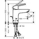 Кран для раковини однозахватний HANSGROHE Logis Loop 71151000 хром латунь з донним клапаном 111976, фото 2