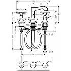 Кран для раковини на 3 отвори HANSGROHE METROPOL CLASSIC 31306090 золото латунь донний клапан 112044, фото 2