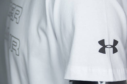 Футболка чоловіча Under Armour Біла брендова одноколірна з принтом 4XL, фото 2