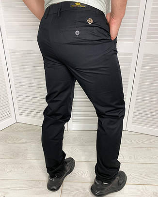 Штани класичні чоловічі Stefano Ricci Чорні звужені штани для чоловіків, фото 2