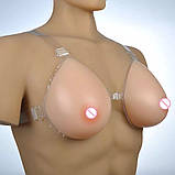 Силіконова накладна груди на бретелях, груди-ексопротез 0,8 кг. Силіконові накладні груди 2-3р, фото 2