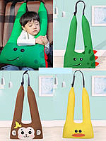 Дорожная подушка, игрушка, плед детская жёлтый,зелёный,коричневый