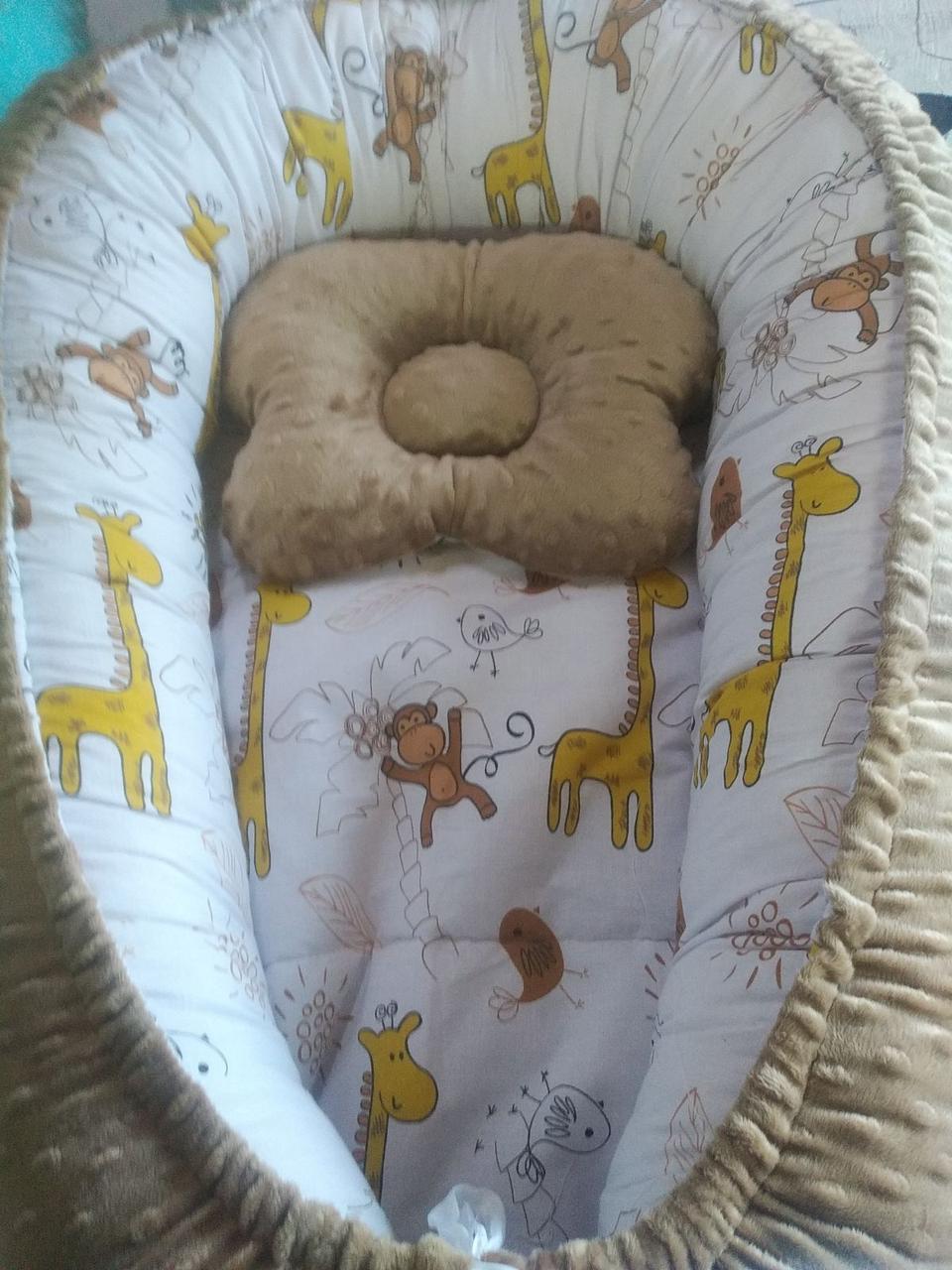 Кокон ( позиционер , гнездышко) для новорожденных Розо - серый Единороги + подушечка ортопедическая плюш бязь - фото 9 - id-p1403947618