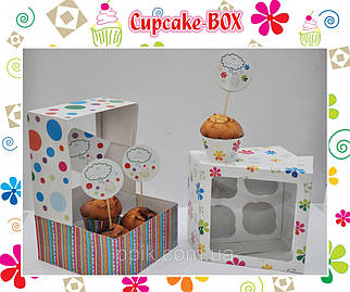 Набір для 4 капкейків Cupcake-BOX Квіточки