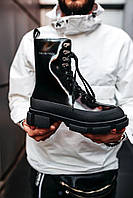 Осенние ботинки женские черные BOTH Gao High Boots BLACK. Стильные боты Боз Гао демисезонные для девушек 36
