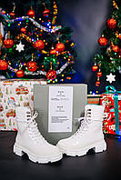 Осінні черевики жіночі білі BOTH Gao High Boots WHITE. Стильні боти Боз Дат демісезонні для дівчат