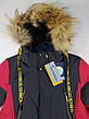 Куртка зимова подовжена з натуральної опушенням для хлопчиків 152, фото 3