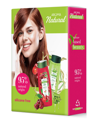 Подарочный набор Aroma Natural (шампунь 400мл + гель для душа 400мл), фото 2
