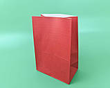 Крафт пакет паперовий(28*19*11,5см)червоний(25 шт)кольорові пакети без ручок, фото 2
