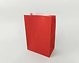 Крафт пакет паперовий(28*19*11,5см)червоний(25 шт)кольорові пакети без ручок, фото 4