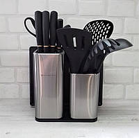 Набір ножів 5 шт. + кухонне приладдя 7 шт. і обробна дошка Edenberg EB-3615 Набір ножів із підставкою