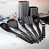 Набір ножів 5 шт. + кухонне приладдя 7 шт. і обробна дошка Edenberg EB-3615 Набір ножів із підставкою, фото 3