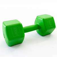 Гантель для фитнеса пластиковая цельная (неразборная) OSPORT Lite 4 кг (OF-0119) Зеленый