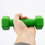 Килимок для йоги, фітнесу, спорту (йога мат, каремат) + гантелі для фітнесу 2шт по 0.5кг OSPORT Set 67 (n-0097) Сіро-салатовий, фото 4