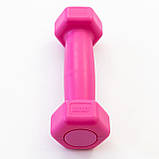 Гантель для фітнесу пластикова цільна (нерозбірна) OSPORT Lite 0.5 кг (OF-0112) Рожевий, фото 2