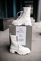 Стильні боти Боз Дат демісезонні для дівчат. Осінні черевики жіночі білі BOTH Gao High WHITE Boots