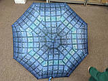 Парасолька синя картата жіноча Max з механічним механізмом, парасолька компактна механіка, парасолька синя, фото 5