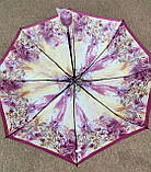 Парасолька рожева з квіточками жіноча механічна MAX, парасолька рожева від дощу, парасолька кишенькова ріжева, фото 6