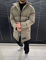 Турецькі зимові довгі куртки чоловічі, хакі куртка парка чоловіча синтепонова Єврозима