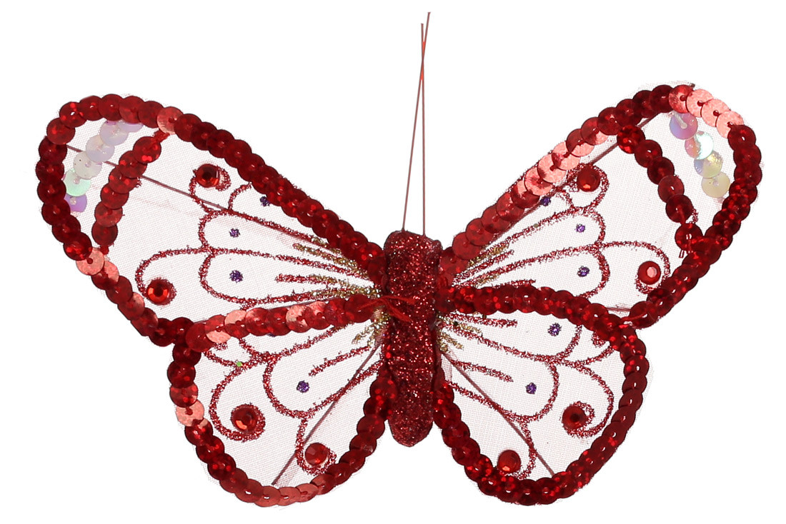 Декоративная бабочка на клипсе 15см, цвет - золото (12шт) - фото 2 - id-p583715230