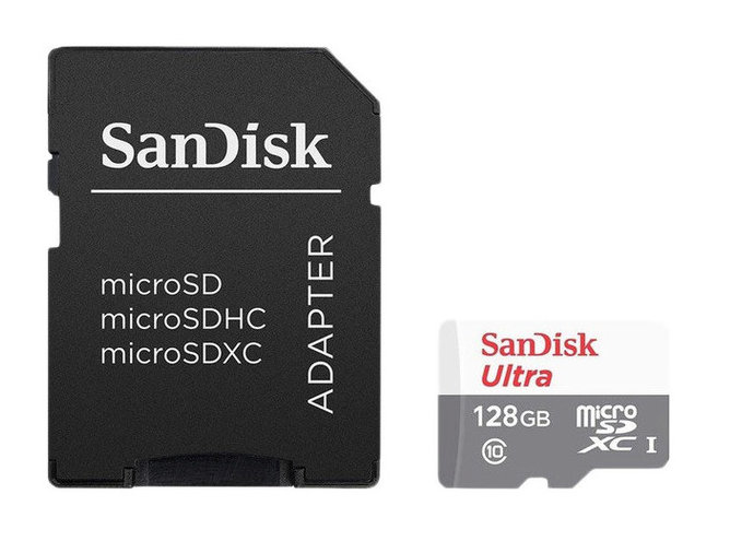 Карта пам'яті Sandisk 128Gb microSD Class 10 UHS-I Ultra + SD adapter