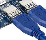 Плата розширення райзерів PCI-E x1-x16 to 4 PCI-E USB 3.0 адаптер розширення riser card PCI-E 1 to 4, фото 5