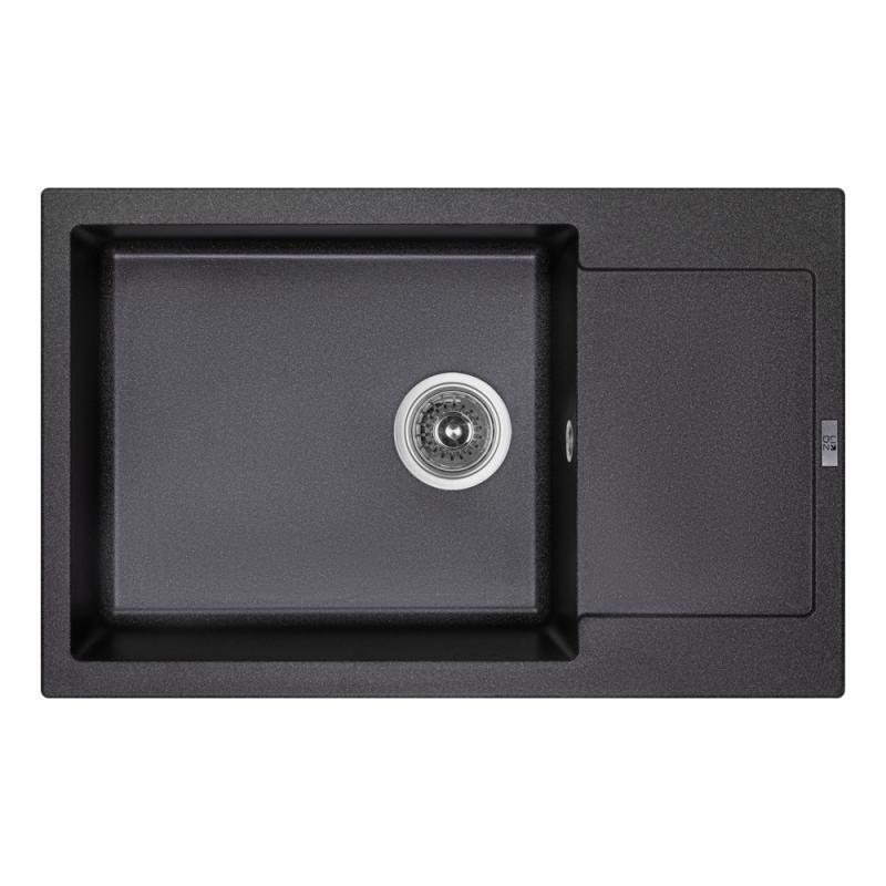 Гранітна кухонна мийка Lidz (GRF-13) 781x 500 / 200 матований графіт 7850, фото 1