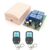 433МГц 4-х канальний бездротовий вимикач 220В + 2 Пульта