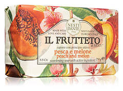 Натуральне мило Nesti Dante IL FRUTTETO Персик і диня (тонізувальний і пом'якшувальний) 250 грамів