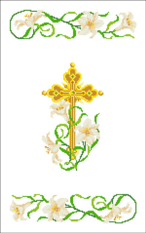 ХВВГ-158. Великодній рушник. Схема для вишивки бісером.