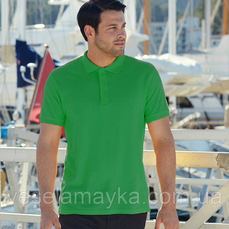 Мужская рубашка поло Premium (зеленого цвета) - фото 1 - id-p232348299