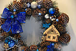 Новорічний різдвяний вінок декор на двері Новорічні вінки 40 см Рождественский венок, фото 5