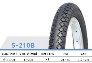 Велосипедна покришка 16 " 16x2, 125 Delitire-Індонезія