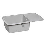 Гранітна кухонна мийка  Lidz (GRA-09) 770х490х210 сіра 7750, фото 5