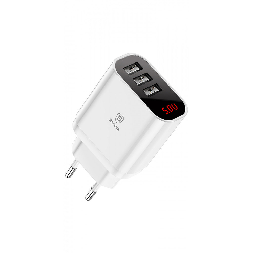СЗУ Baseus Mirror Traveler Intelligent Digital Display 3.4 A 3USB white
