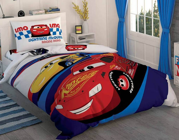 Постільна білизна TAC DISNEY Cars Race полуторна, фото 1