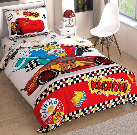 Постільна білизна TAC DISNEY Cars Kachow полуторний, фото 1