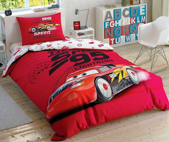 Постільна білизна TAC DISNEY Cars Speed Frenzy полуторна, фото 1