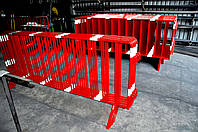 Ограждения дорожные металлические барьерного типа 2,5м*1,1м тр 32мм порошковое покрытие красный