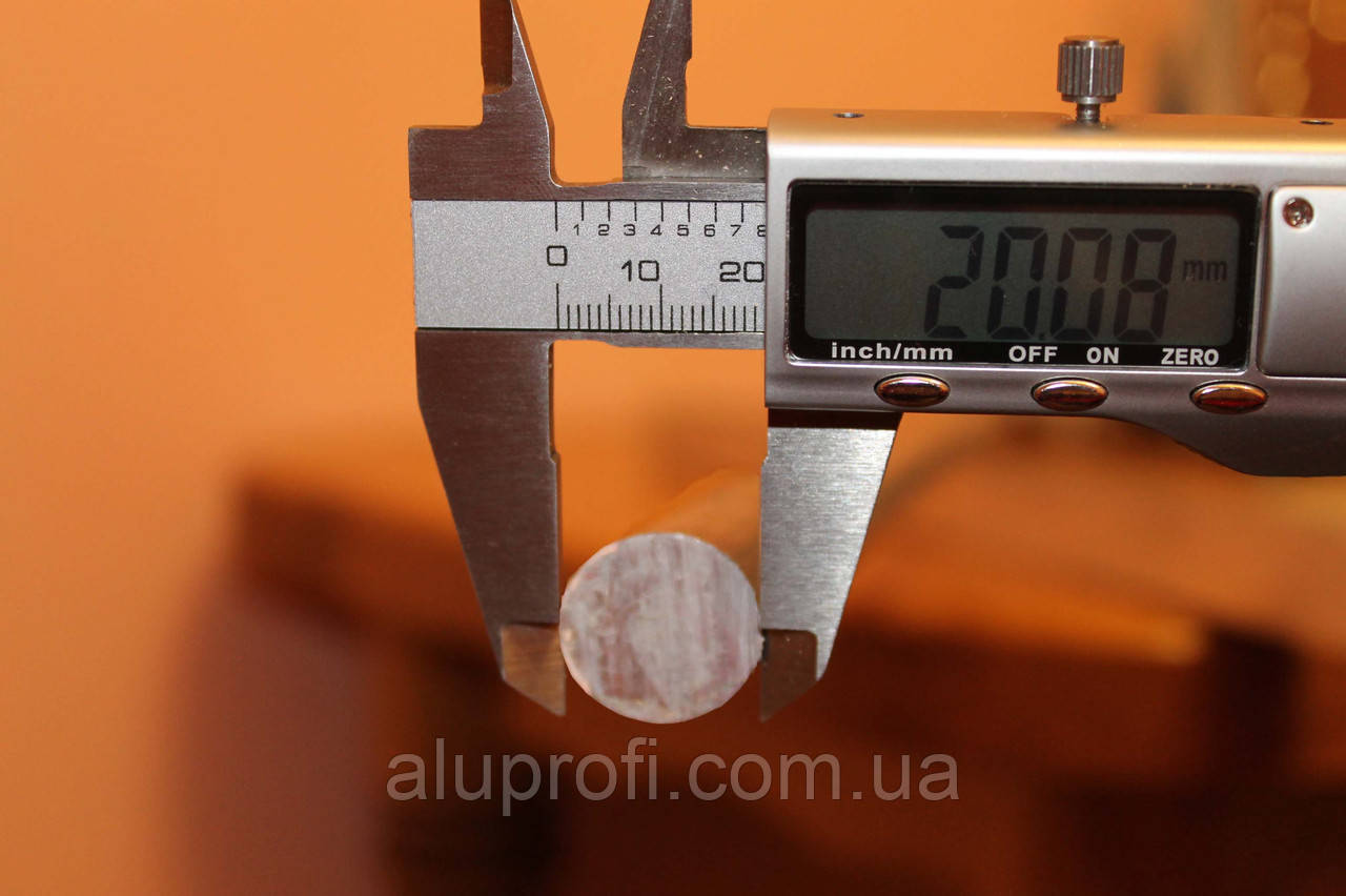 Круг алюмінієвий ф 20 мм 6060, АД31Т5, 6065