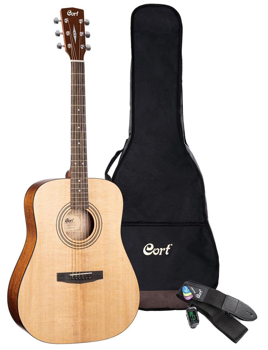 Акустична гітара з чохлом і аксесуарами CORT EARTH PACK (Open Pore)