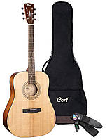 Акустическая гитара с чехлом и аксессуарами Cort EARTH PACK (Open Pore)