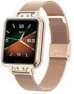 Жіночі смарт годинники квадратні метал браслет час роботи 3 дні гарантія 12 місяців north edge alice gold, фото 3